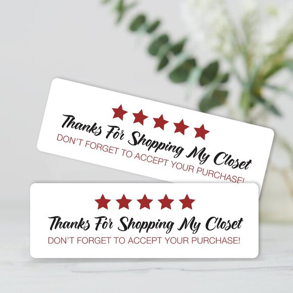 Thanks for Shopping My Closet Rating Sticker Labels – (96 ct) - Picture 1 of 5